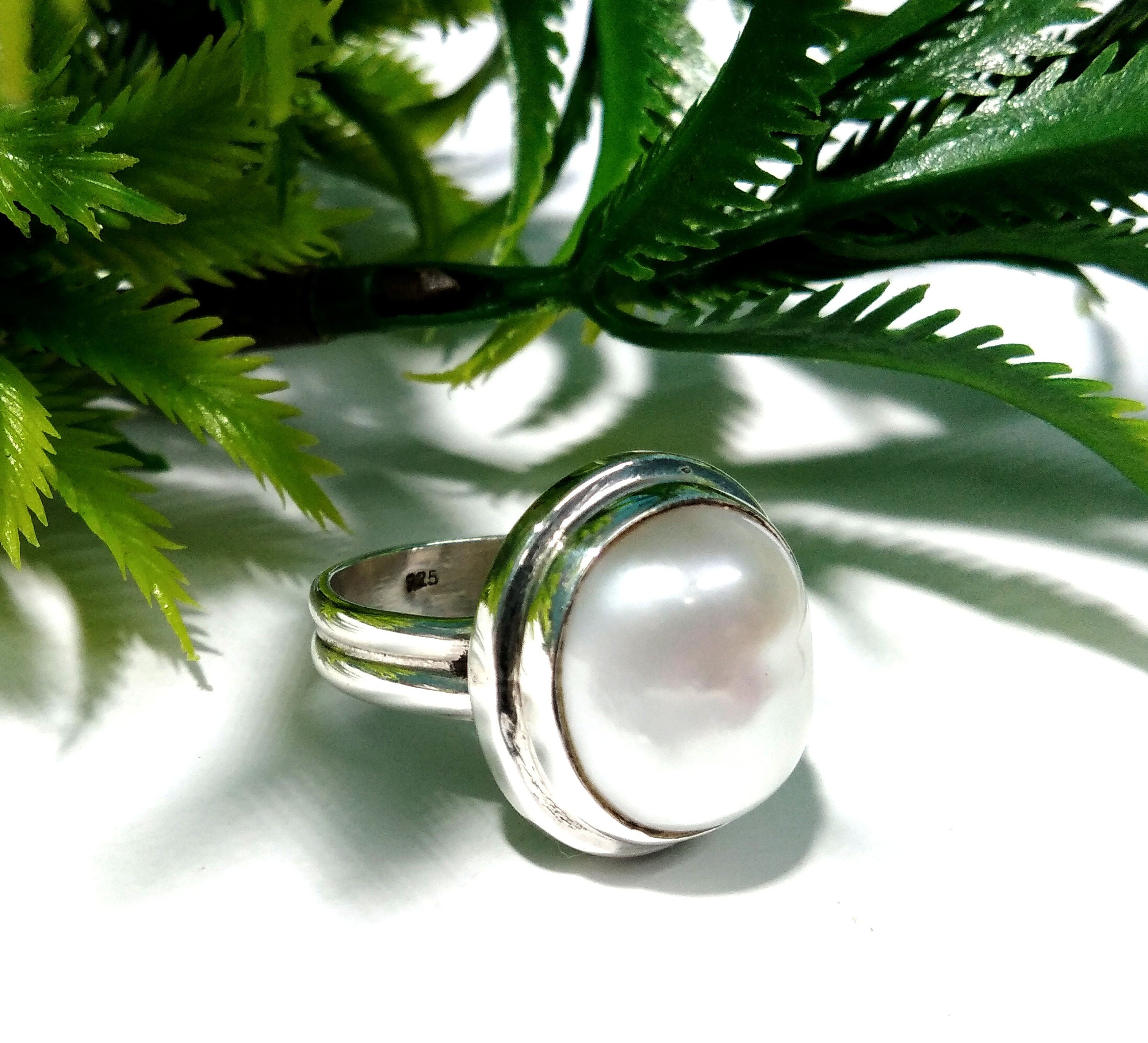 Natural Fresh Water Pearl Rings, Solid 925 Silver Rings, Statement Rings, Freshwater Pearl Rings, Girls & Women Gift Rings, Birthday Rings
